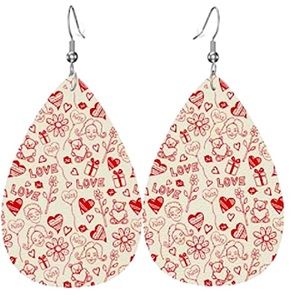 ✨3 for$20✨ NWT Gorgeous Valentine’s Vegan Leather Dangling Teardrop Earr…